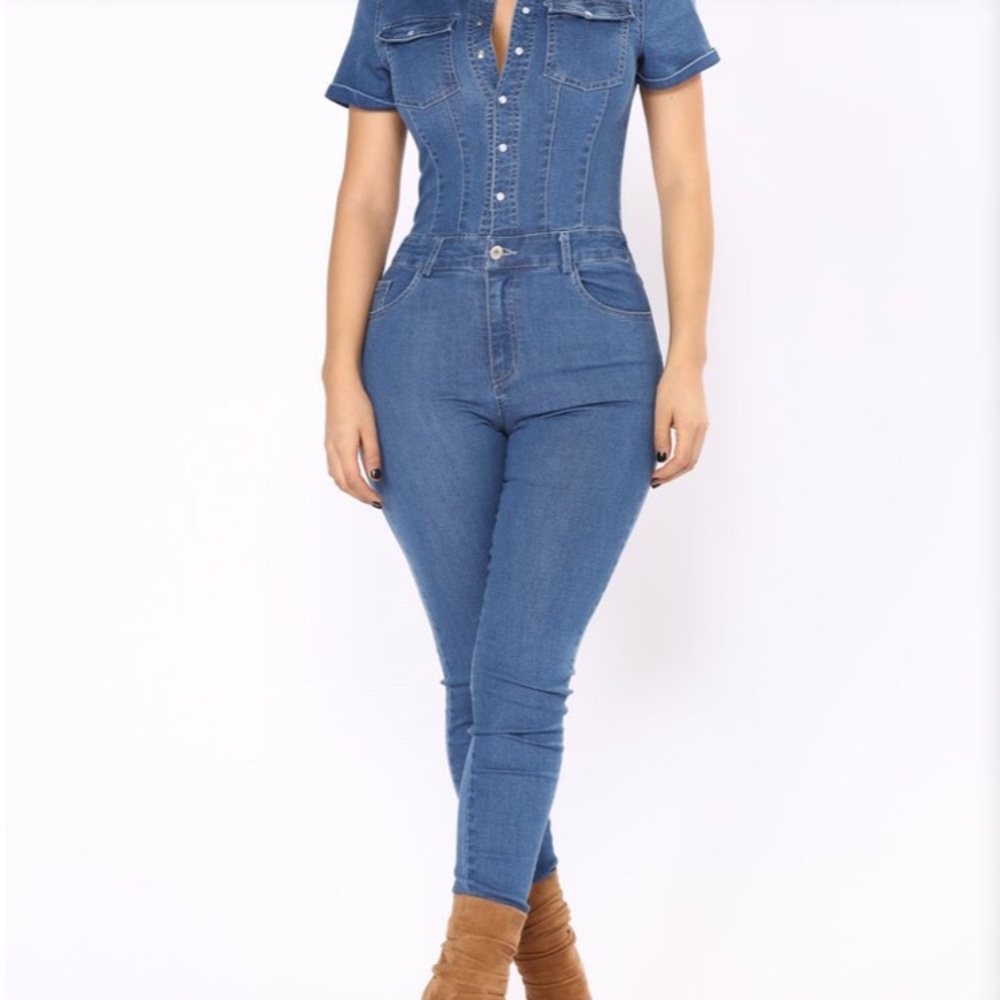 Denim jumpsuit fashionova